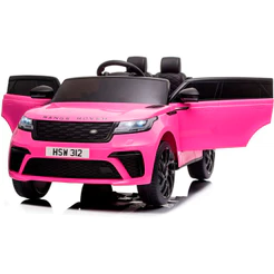 Carrinho Elétrico Infantil Land Rover Velar Rosa Com Led Luzes MP3 Farol SD Controle Remoto