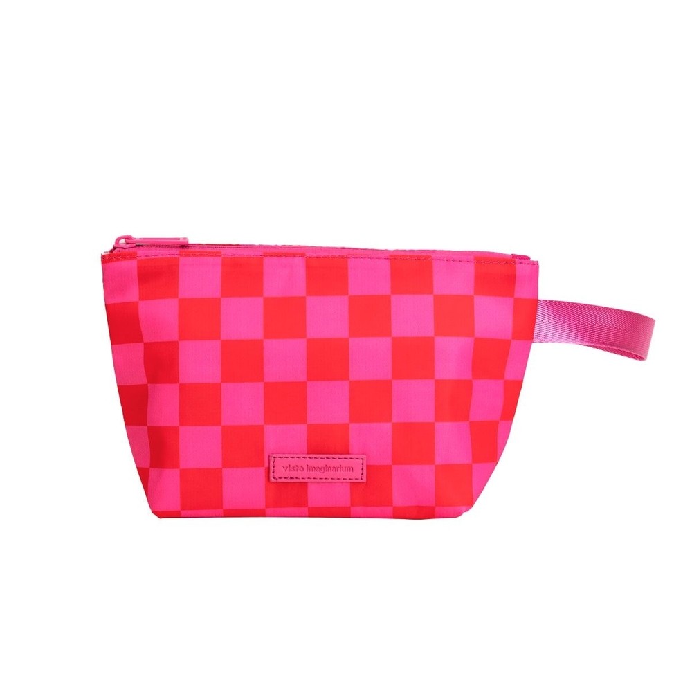 Necessaire termica xadrez pink vermelho - Imaginarium