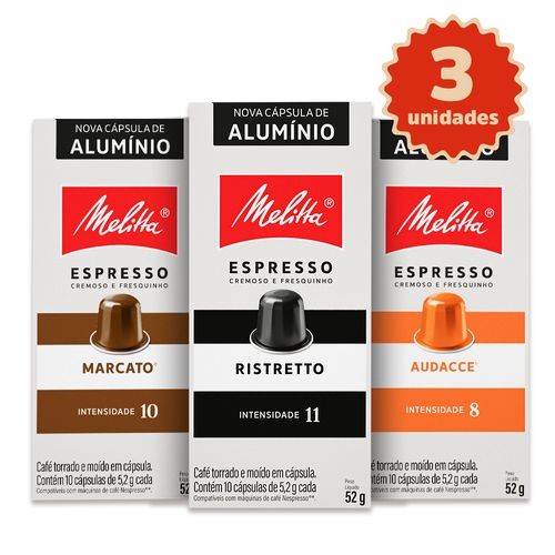 Kit 30 Cápsulas Melitta® - Ristretto, Marcato® e Audacce® em Oferta na Shopee