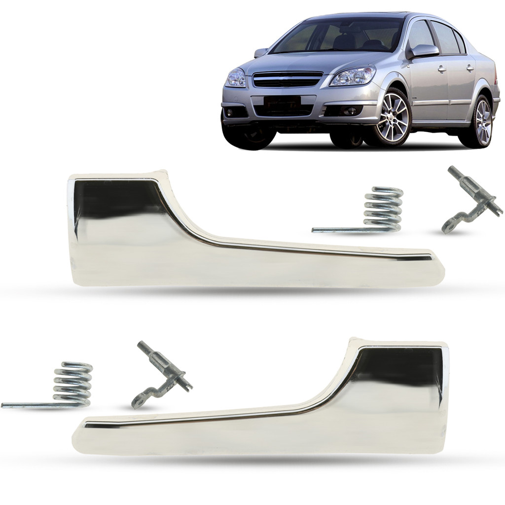 Par Gatilho Maçaneta Interna da Porta Dianteira Traseira Cromada Chevrolet Vectra Sedan GT 2006 2007 2008 2009 2010 2011