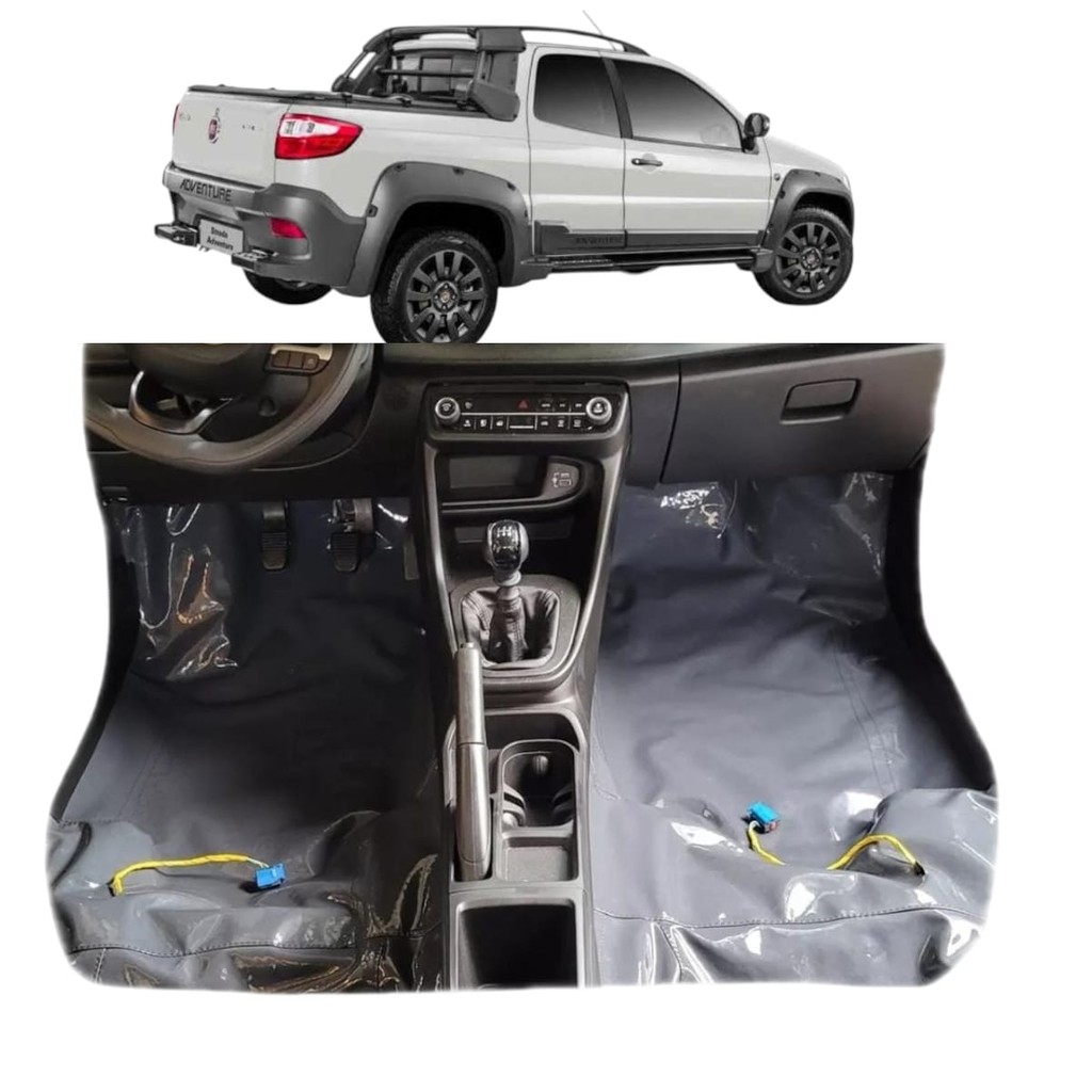 Tapete do Assoalho Vinil Fiat Strada Cabine Dupla 2013/2020