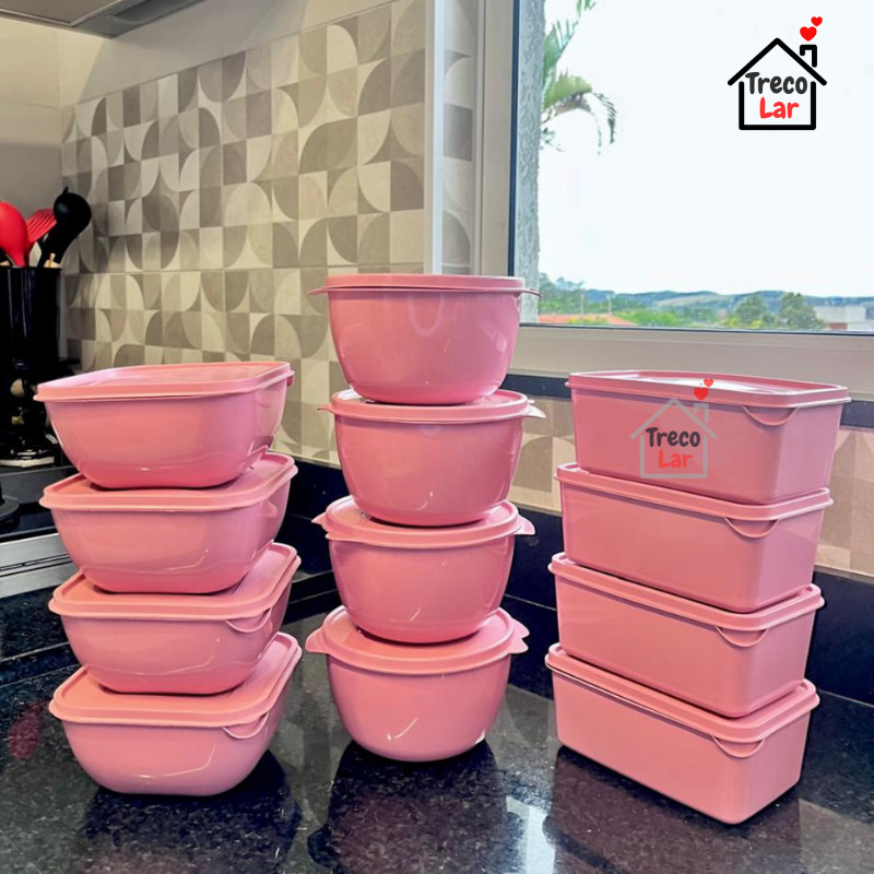 Kit Completo com 12 Potes Plásticos - 1 Litro - Formatos Variados para Organização e Praticidade