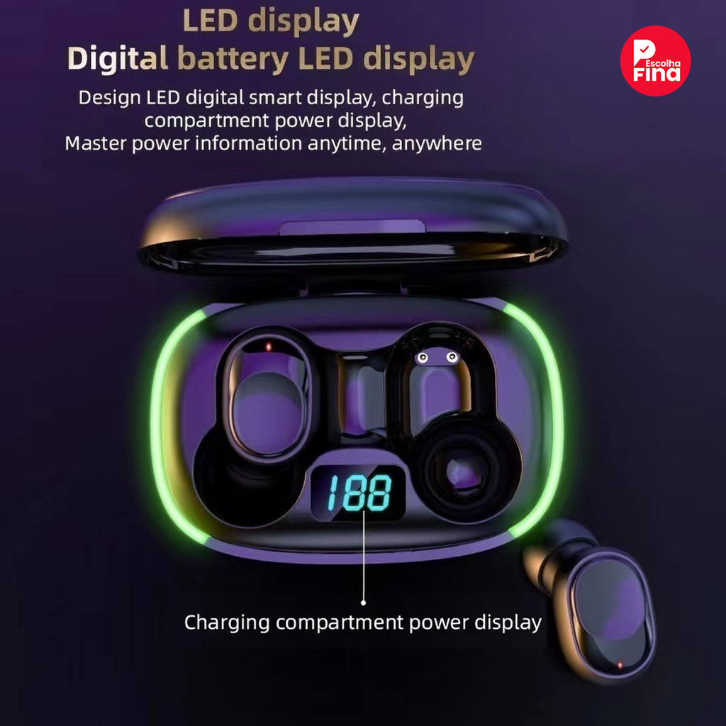 HiFi Noise Cancelling TWS Y70 Fone De Ouvido Sem Fio Bluetooth Portátil Com Carregamento em Oferta na Shopee