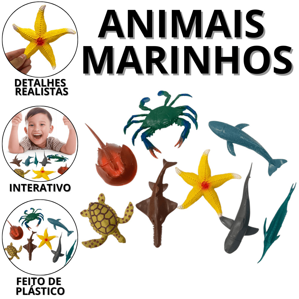 Animais De Brinquedo Marinho Brinquedos Para Menino Infantil Kit Animal Interativo Crianças