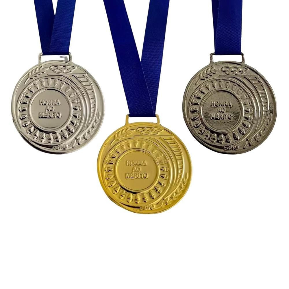 Lote 90 Medalhas Esportivas 50mm Metal Honra Mérito Atacado Futebol Vôlei Basquete Gincana Campeonato Futsal Pódio Espor