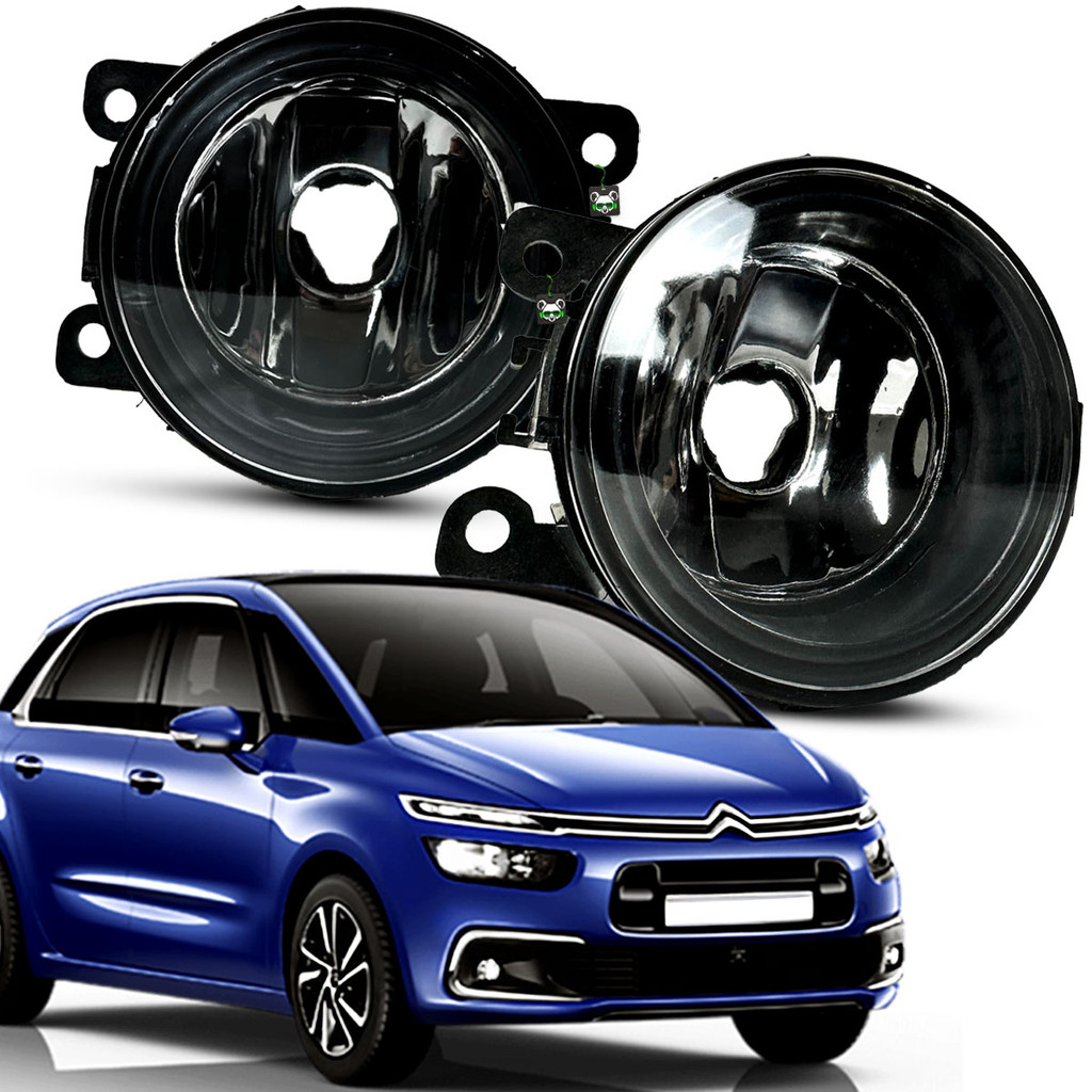 Par Farol Auxiliar Milha Lente Vidro Aro Preto C4 Picasso 06 07 08 09 10 11 12 13 14 15 16 17 18 19 - Automobiles