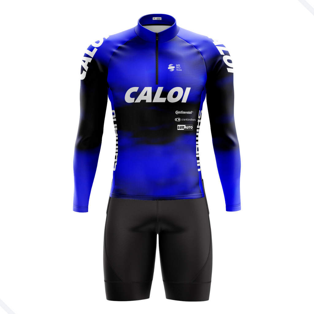 CONJUNTO CICLISMO MASCULINO BERMUDA E CAMISA CALOI COM BOLSOS UV50+