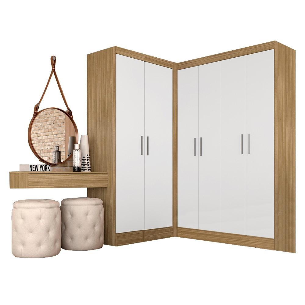Guarda Roupa Solteiro Modulado Itala Boreal/branco - Móveis Arapongas - Home & Living