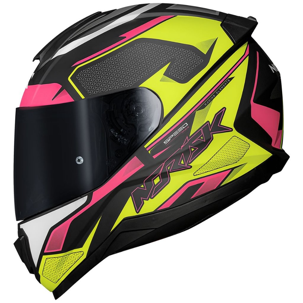 Capacete moto fechado Norisk Razor Feminino SpeedMax Preto/Amarelo/Rosa