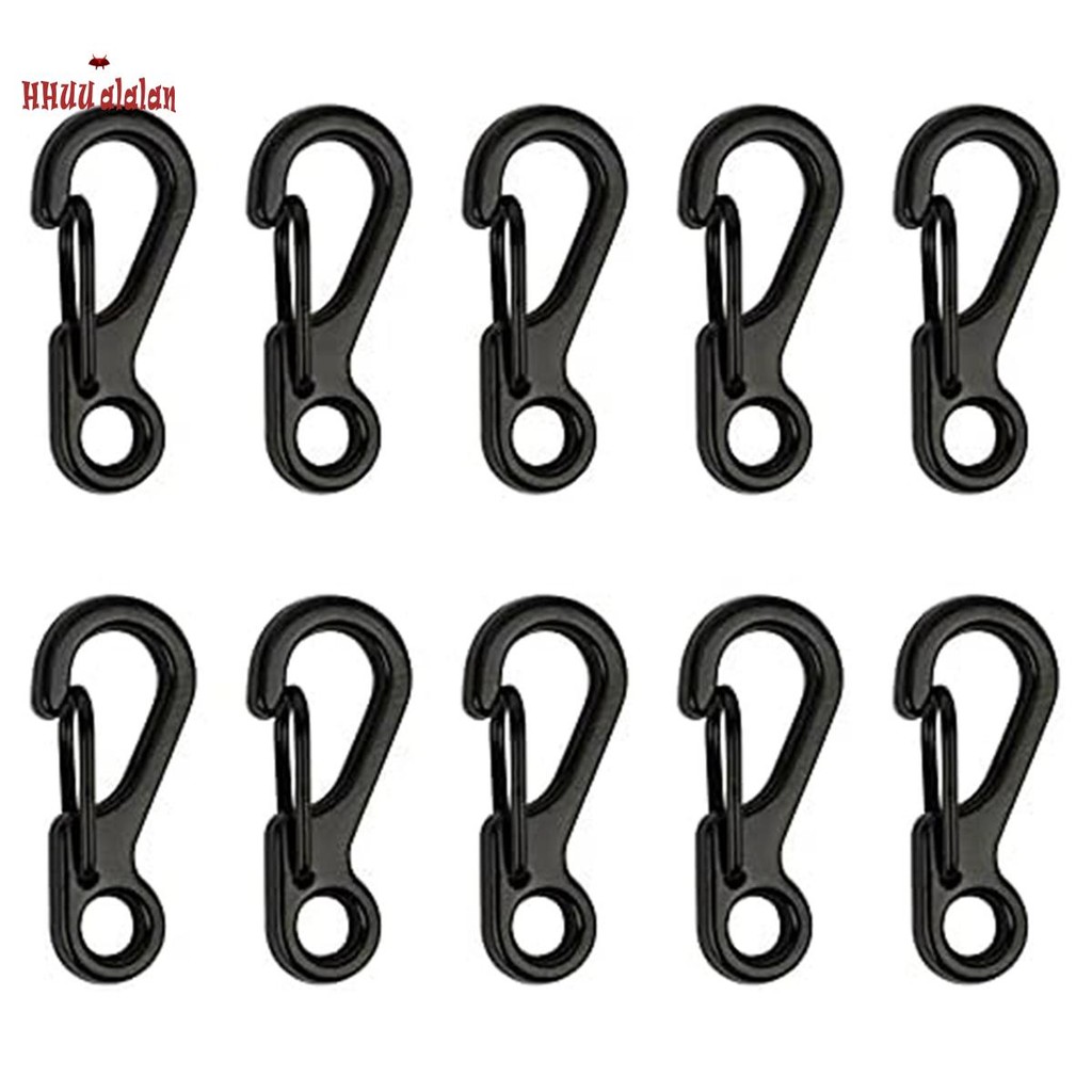 🌟Mini Mosquetão De Liga Pequena Mola Para Mochila Chaveiros Peças Acessórios (Preto) em Oferta na Shopee