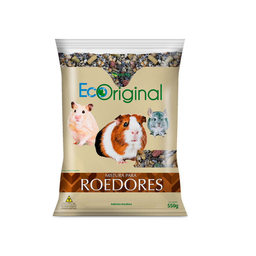 Mistura Completa para Roedores EcOriginal 550 g – Hamsters, Cobaias e Chinchilas