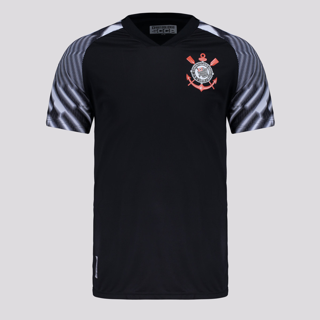 Camisa Corinthians Lines Preta em Oferta na Shopee