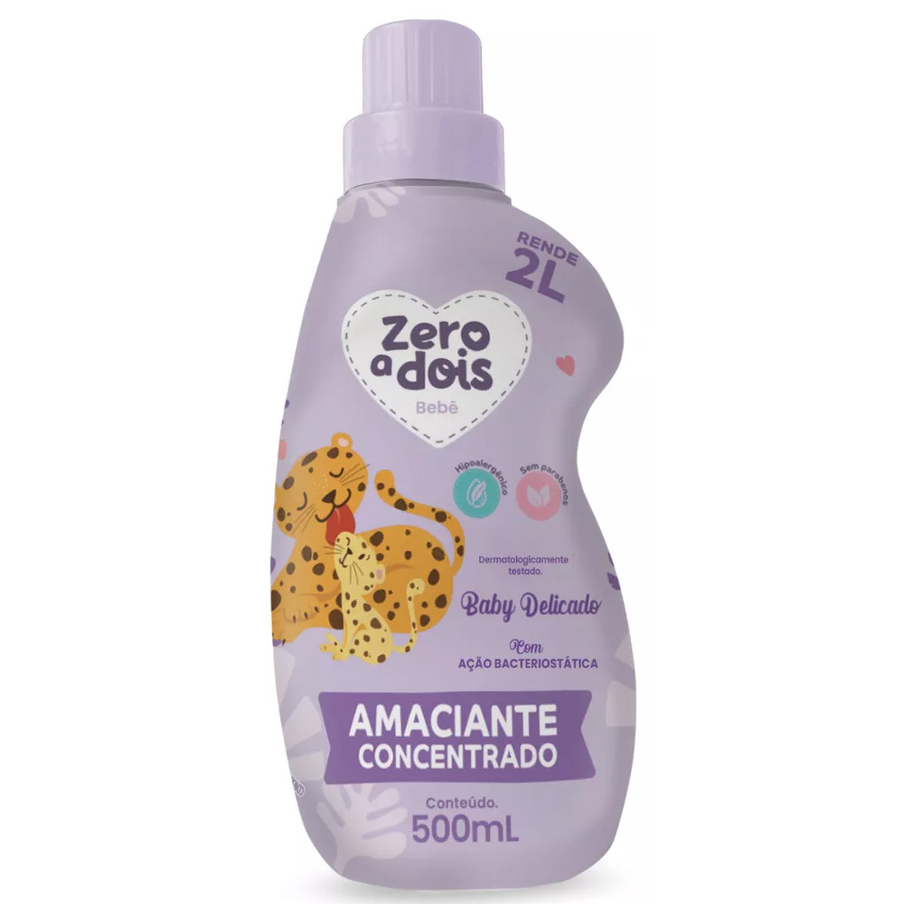 Kit Sabão Líquido E Amaciante Antialérgico Lava Roupas de Bebês Hipoalergênico Zero a Dois 500ml