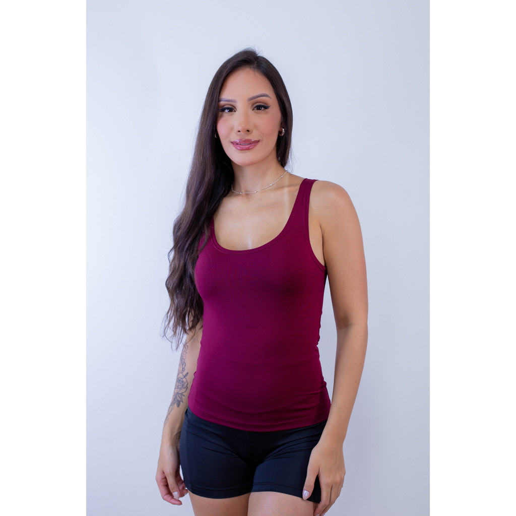 Regata Blusa De Alça Larga Feminina Suplex — imagem 2 de 2