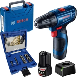 Parafusadeira com Bateria 12V GSR 120-LI e Estojo de 41 Peças de Brocas EV-EBB41 EVALD