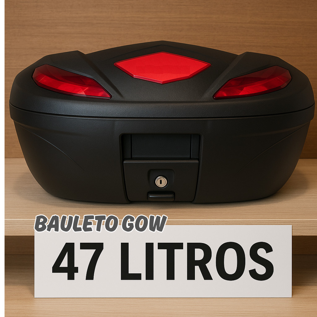 Bau Bauleto Para Moto 47 Litros G47 Lente Vermelha Gow em Oferta na Shopee