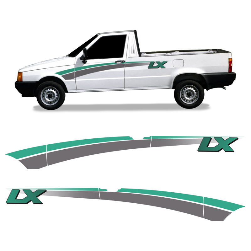Faixas Fiat Fiorino Lx 1994 Adesivo Verde Lateral Decorativo - Spare Parts and Accessories for Vehicles
