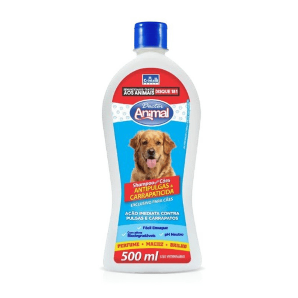 Shampoo Antipulgas E Carrapaticida para Cachorro Doctor Animal Frasco de 500ml