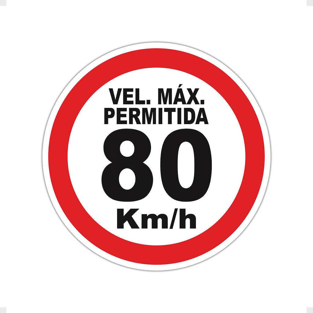 Adesivo Velocidade Maxima Permitida 80km/h Carro Caminhão em Oferta na Shopee