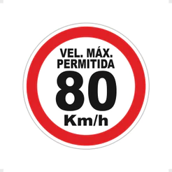 Adesivo Velocidade Maxima Permitida 80km/h Carro Caminhão