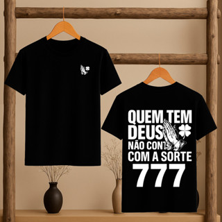 Camiseta Oversized Masculina Quem Tem Deus Blusa Malha Premium Algodão Promoção Diversas Cores em Oferta na Shopee