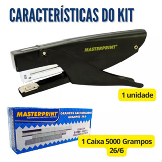 Grampeador Alicate Para Delivery Metal Com 5000 Grampos Masterprint em Oferta na Shopee