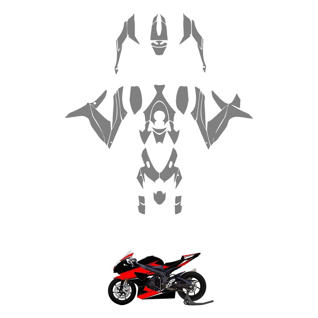 Película PPF Proteção Kit Full Moto Suzuki GSX-R 750 2008 2009 2010 2011 Transparente TPU Anti Risco