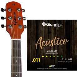 Encordoamento Violão Aço Giannini Acústico Bronze GESPW 011