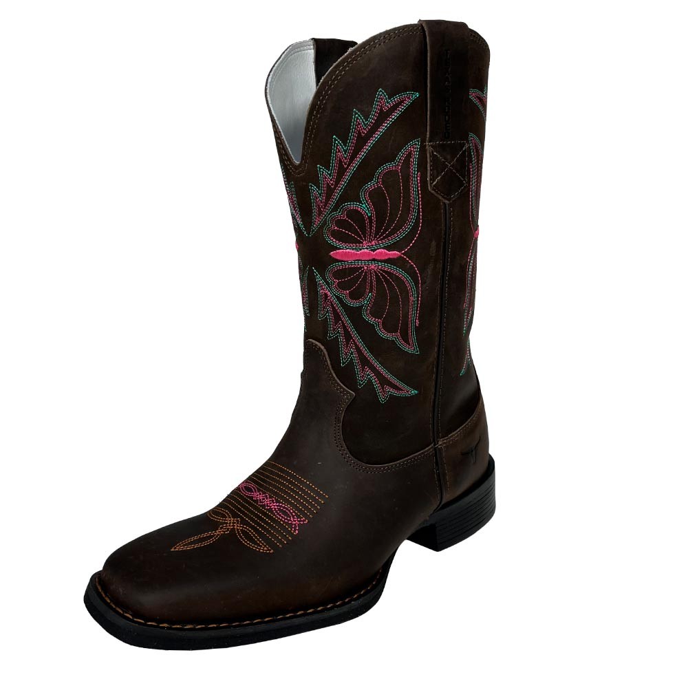 Bota Western Feminina Texana Bordada Oklahoma Country Texas Rodeo