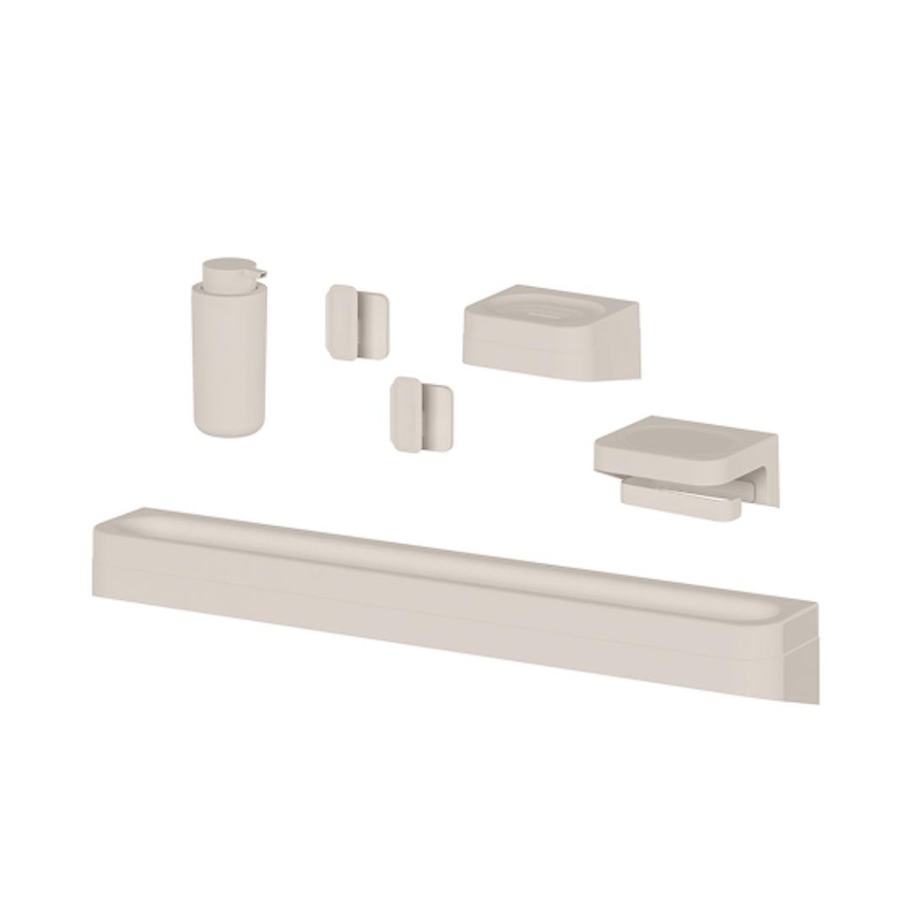 Kit de banheiro Ou 6 peças Linha Eleve - Bege - Home & Living