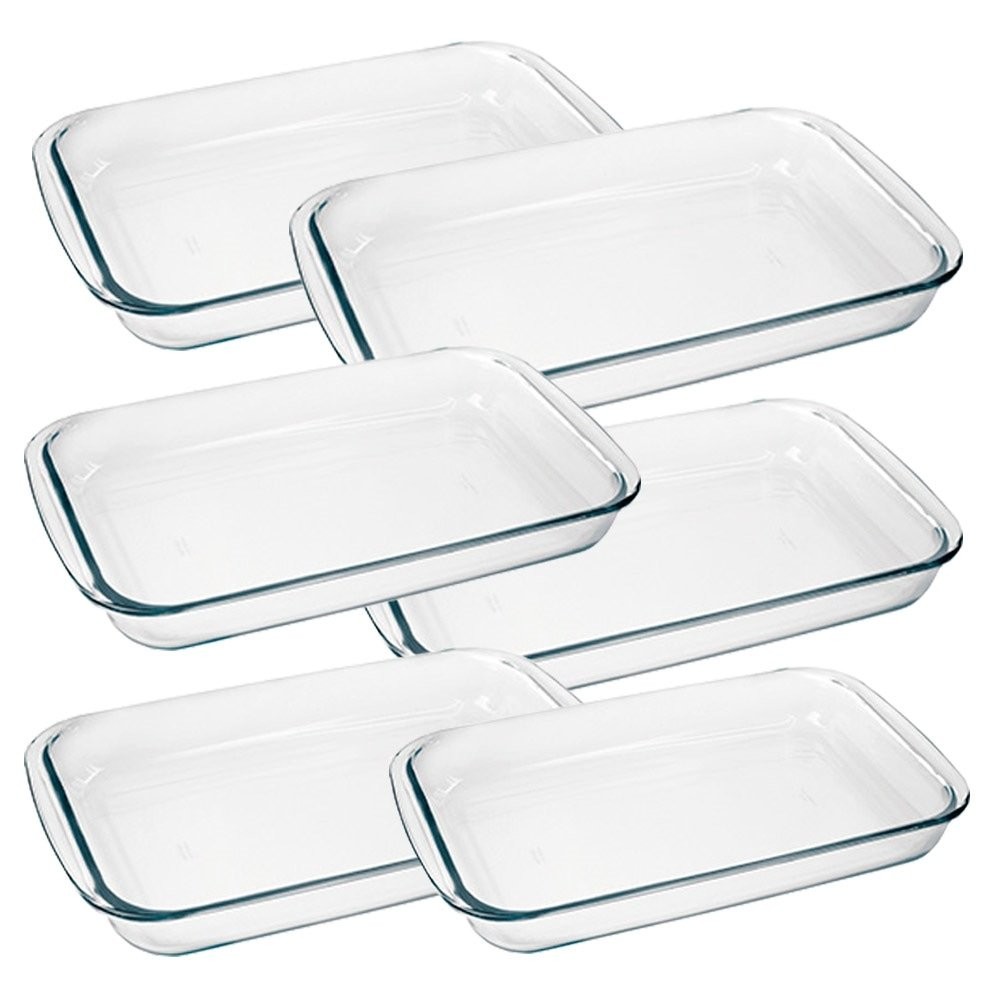 Conjunto de Assadeiras Marinex Retangular 2,9 Litros Grande 6 Peças