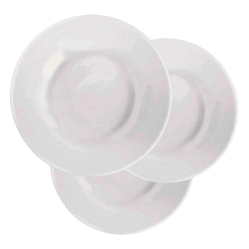Conjunto de Pratos Fundos Nadir Vidro Branco Opaline Menu 24 peças em Oferta na Shopee