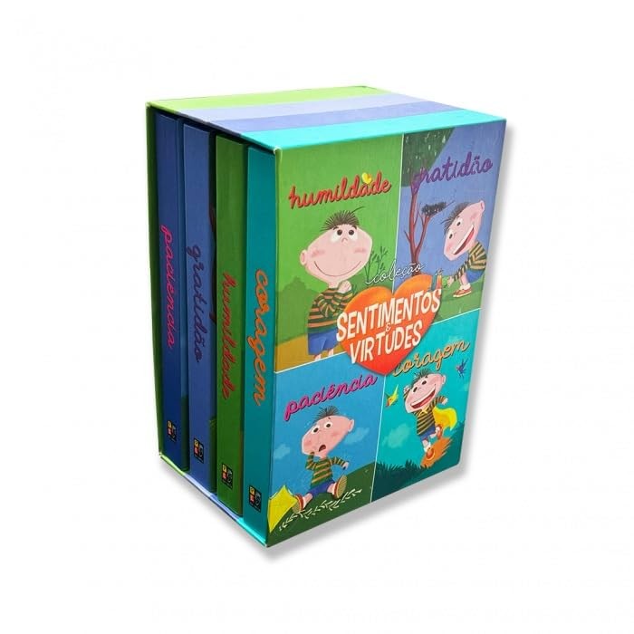 Box  4 Livros Sentimentos e Virtudes Almofadado Capa Dura em Oferta na Shopee