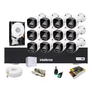 Kit 12 Cam Intelbras 1120b Full Color Dvr 16ch Hd 1 Tera em Oferta na Shopee