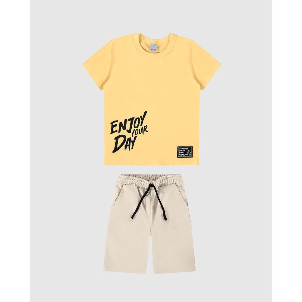 Conjunto Infantil Menino Enjoy Your Day Em Algodão Malwee Kids - Baby & Kids Fashion