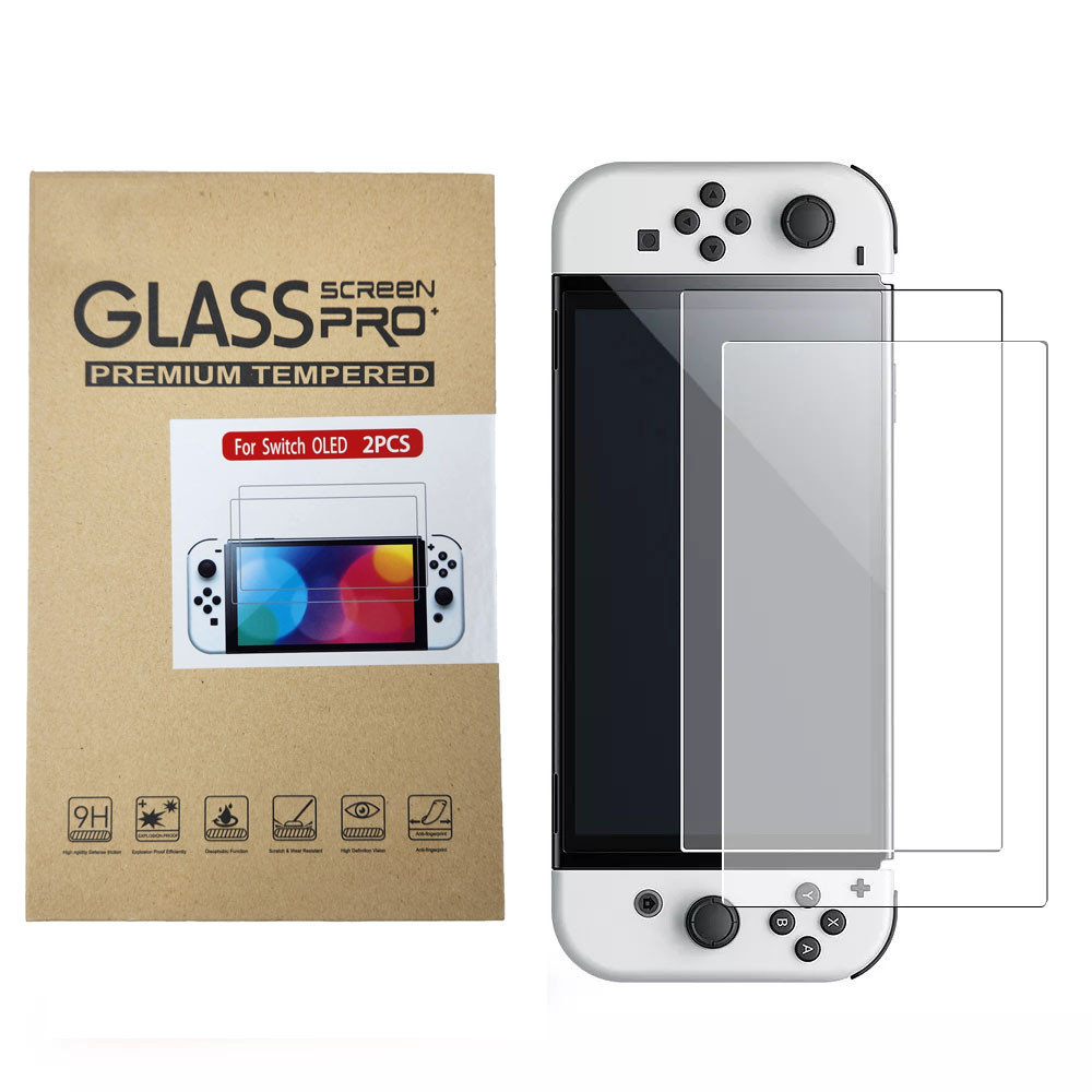 Protetor de tela Switch OLED, película de tela HD transparente temperado anti-arranhão compatível Nintendo Switch Oled