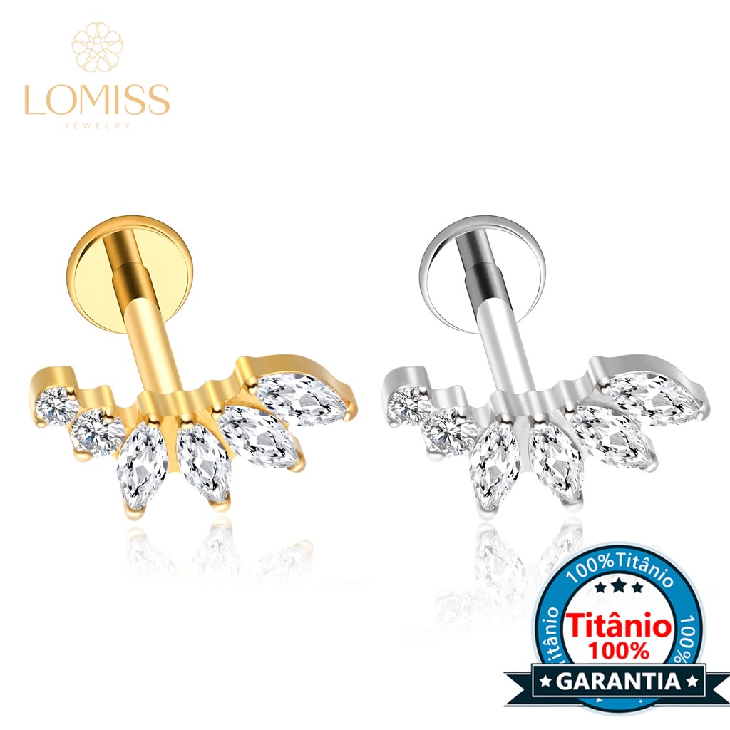 Lomiss Piercing Helix Tragus Conch Labret Cluster Titânio Zircônia
