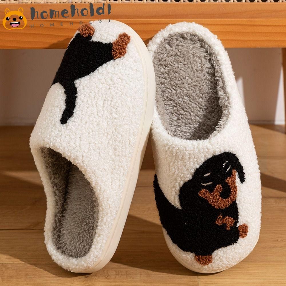 Chinelos De Cachorro De Desenho Animado HOMEUVOE , Pelúcia Quentes E Fofos , Sapatos Femininos Com Padrão De Animais Mac em Oferta na Shopee