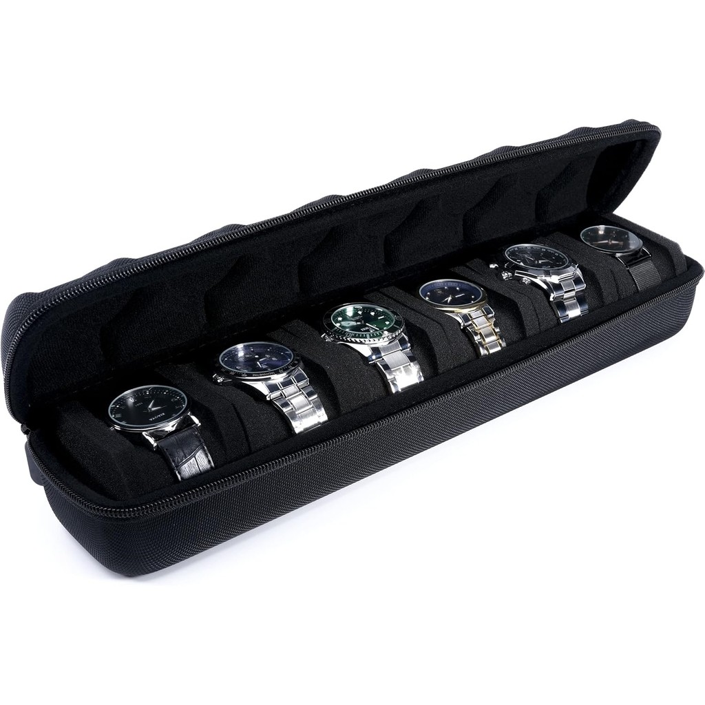 Caixa De Armazenamento De Relógio Portátil Com 6 Espaços , Organizador De Rolo , Display À Prova D'água , Zíper , Estojo em Oferta na Shopee