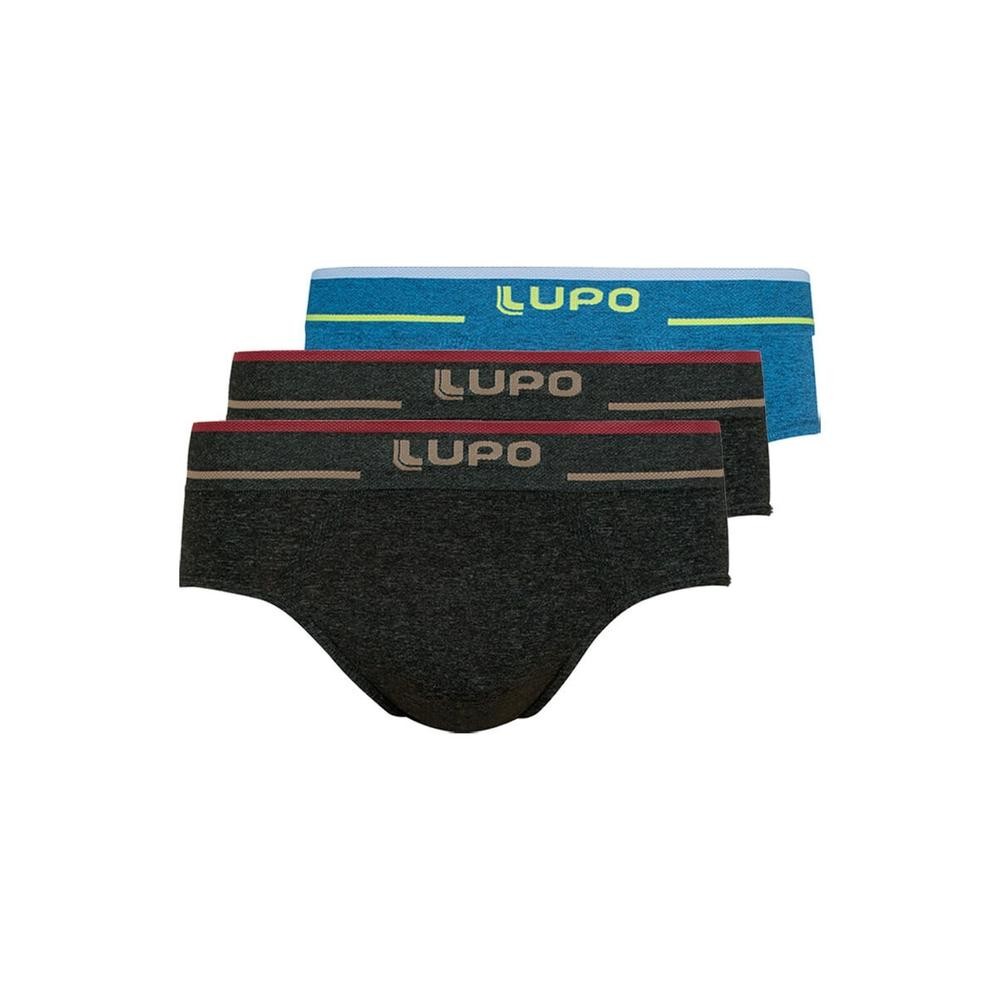 Kit com 3 Cuecas Slip Lupo 624-003 Colorido - Men Clothes