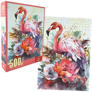 Quebra Cabeça 500 Peças Flamingo e Flores Decorativo Castela em Oferta na Shopee