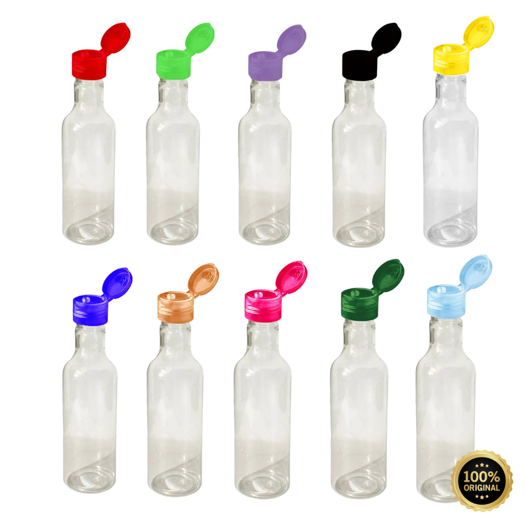 Frasco Pet 50ml Garrafinha Com Tampa Flip Top P/ Lembrancinha ou Molhos Pimenta 10 Unid