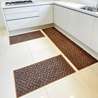 Tapete Carpete Passadeira Trama Jogo 3 Peças Marrom em Oferta na Shopee