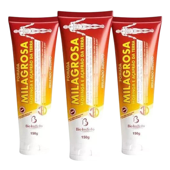 Kit 3x Pomada Massageadora Milagrosa Moringa E Açafrão em Oferta na Shopee
