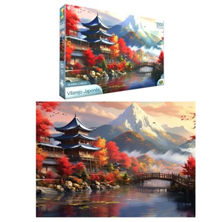 Quebra Cabeça 1000 Peças Paisagens Vilarejo Japonês em Oferta na Shopee
