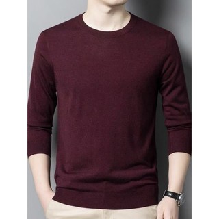 Suéter Blusa de Frio Confortável Lisa Gola Redonda Masculina Blusa Tricot Importado Confortável