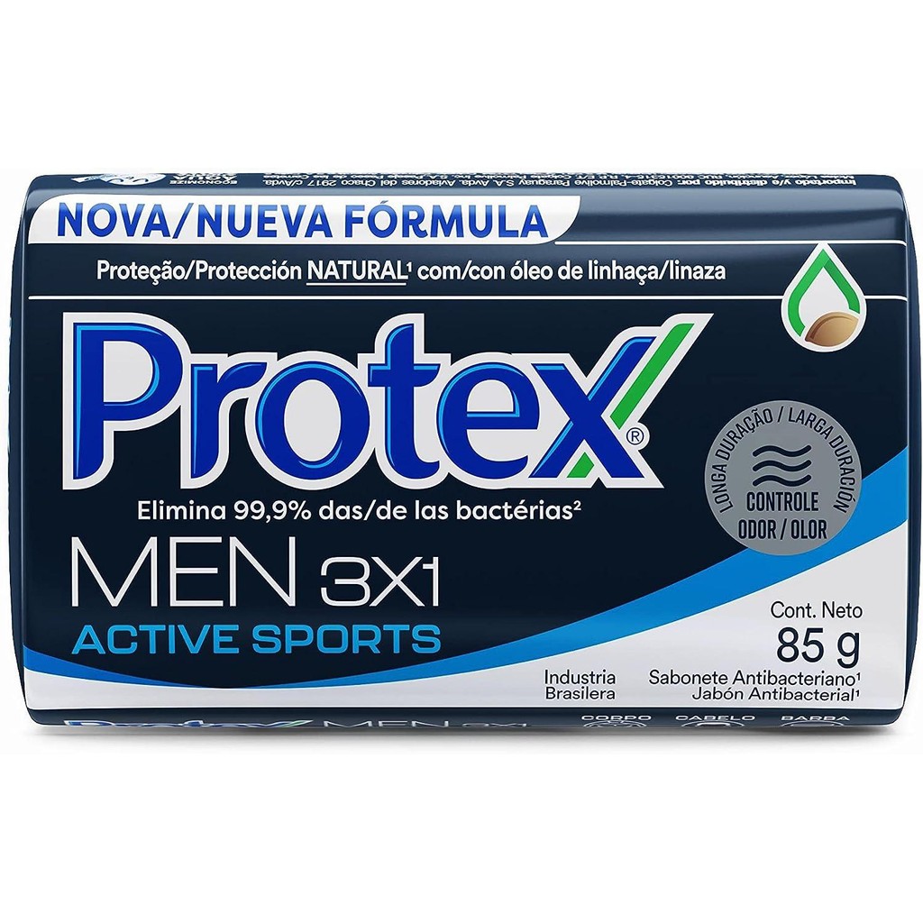 Kit C/ 3 Sabonete Em Barra Protex Men Sport 85G
