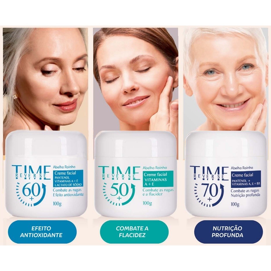 Linha Time Reverse Creme Facial Rejuvenescedor Abelha Rainha -100g em Oferta na Shopee
