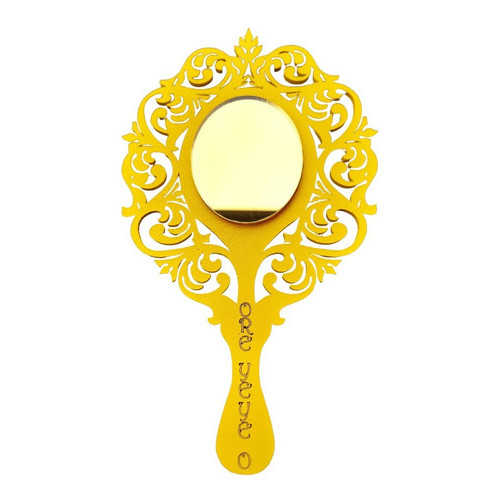 Espelho Oxum Abebê Ferramenta Orixás Mdf 3mm Amarelo