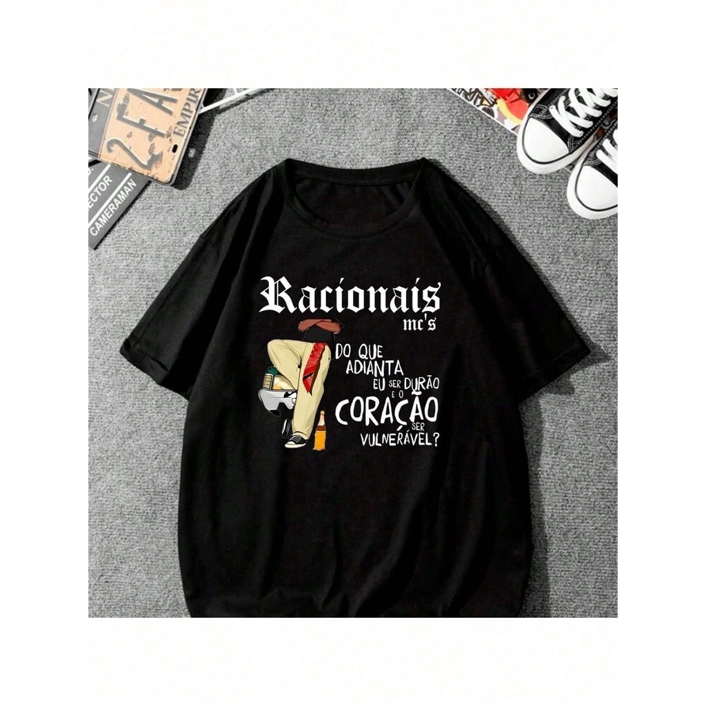 [Camiseta Premium em Algodão Puro]SISI Camiseta t shirt feminina Racionais Coração Unissex 100% Algodão Lançamento